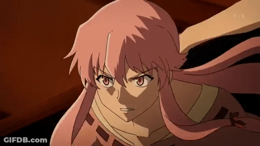 Yuno Gasai Anime Lifting Hand GIF