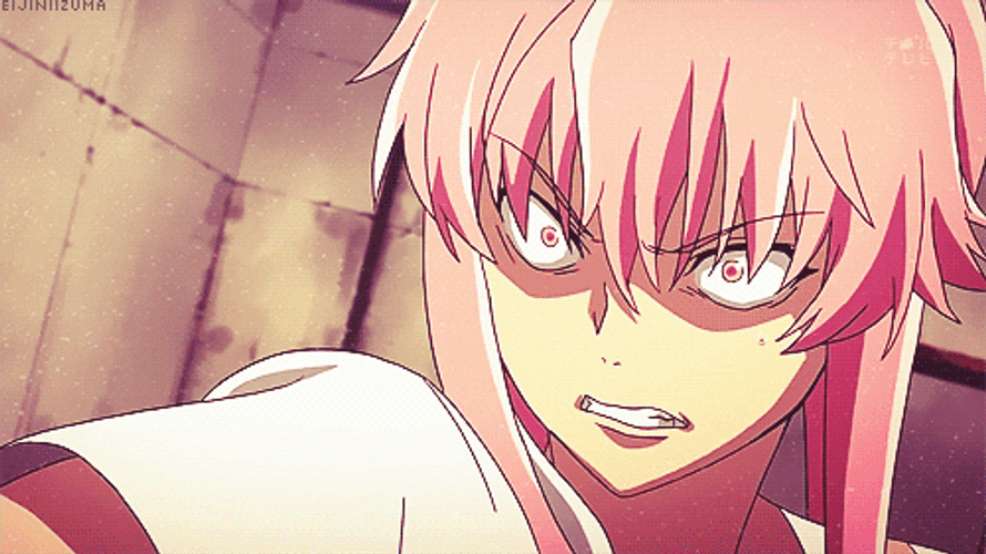 Yuno Gasai Anime Lightning Arm Shocked Reaction GIF