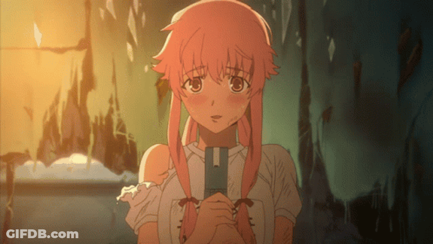Yuno Gasai Anime Sad GIF