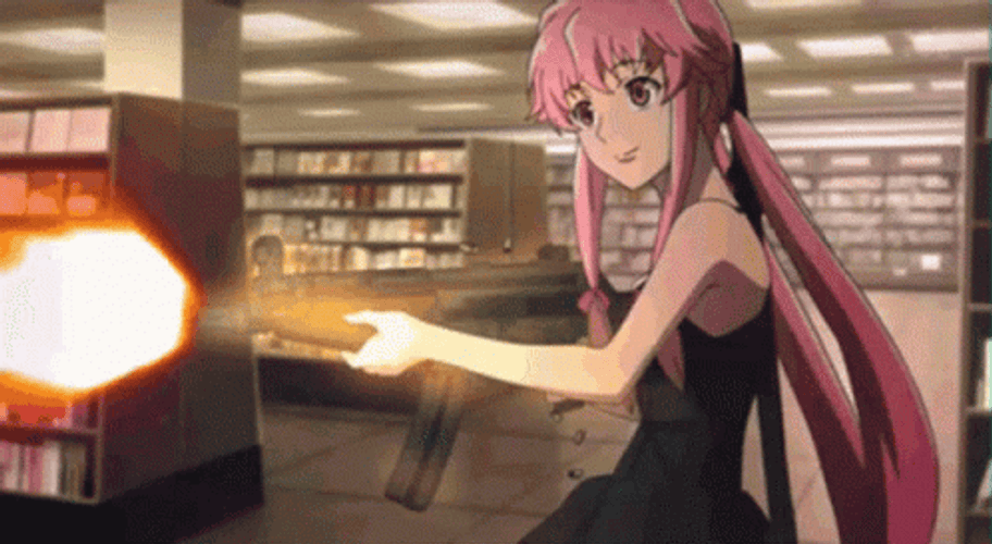 Yuno Gasai Anime Shooting GIF