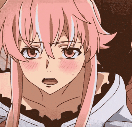 Yuno Gasai Anime Worriedly Running GIF