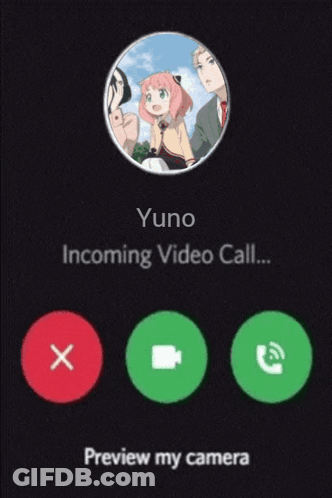 Yuno Incoming Video Call Preview GIF