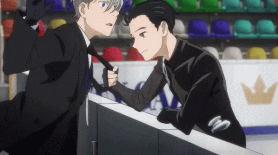 Yuri On Ice Yuuri Pulling Victor Tie GIF