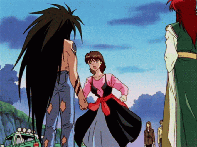 Yuyu Hakusho Keiko Hugs Yusuke GIF