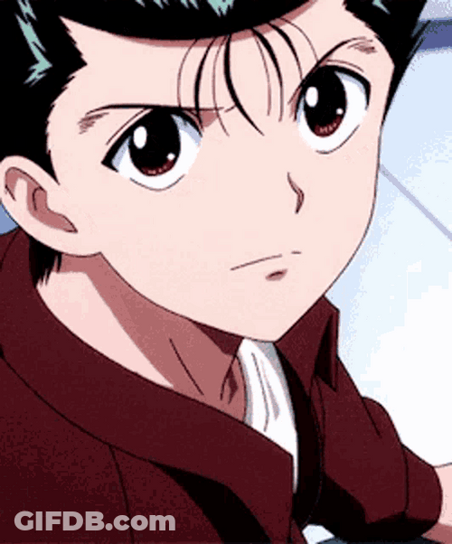 Yuyu Hakusho Yusuke Close Up GIF