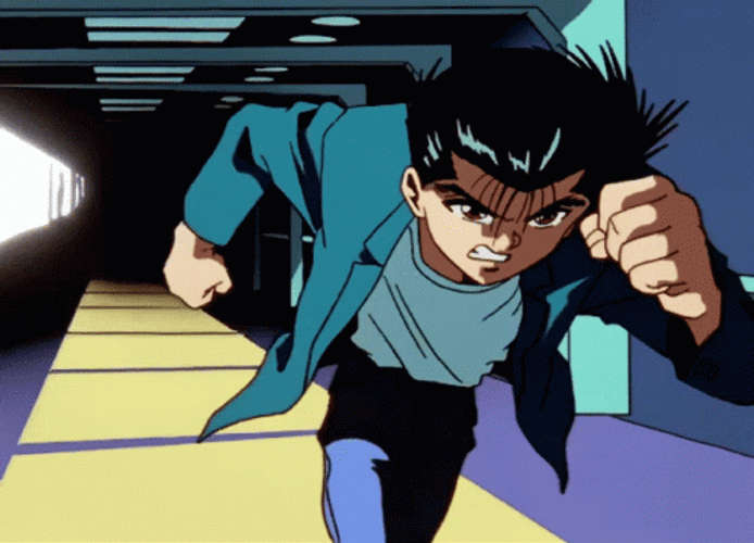 Yuyu Hakusho Yusuke Running GIF