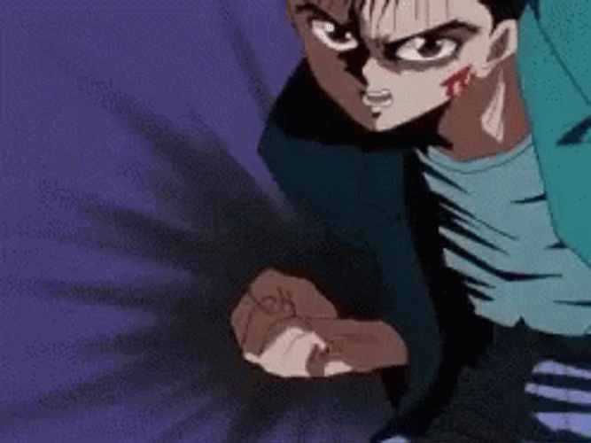 Yuyu Hakusho Yusuke Spirit Kick GIF