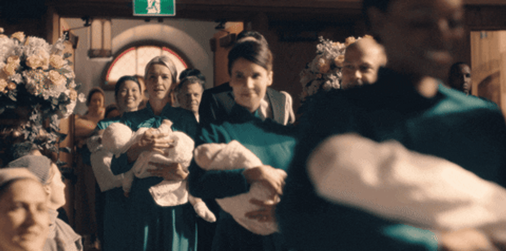 Yvonne Strahovski Happy Mother Handmaid's Tale GIF