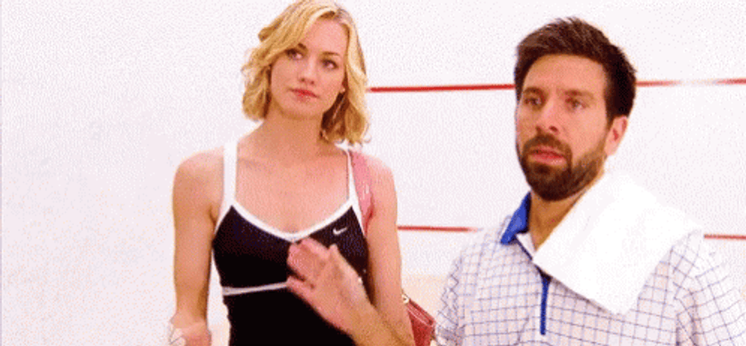 Yvonne Strahovski Morgan Grimes Handshake Chuck GIF