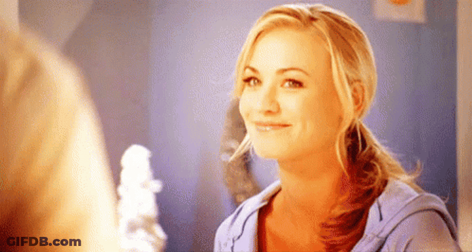 Yvonne Strahovski Sarah Walker Shy Smile GIF