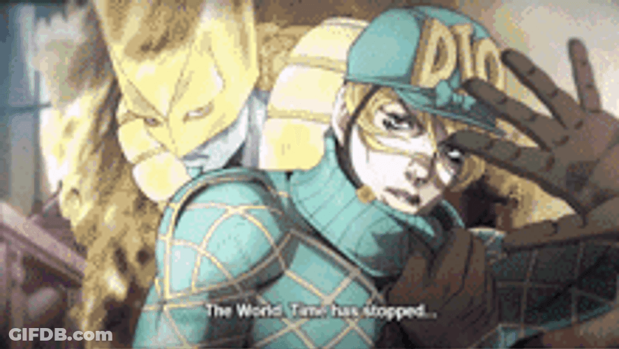 Za Warudo Time Stopped Jojo's Bizarre Adventure GIF