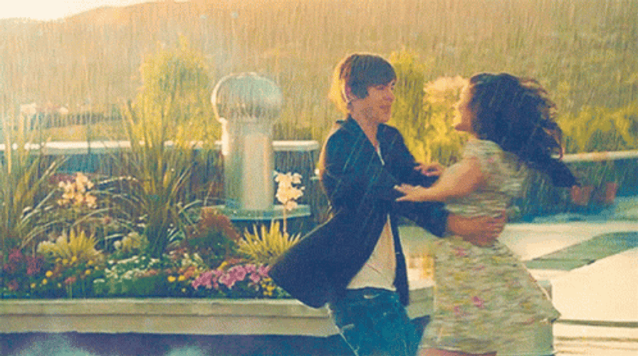 Zac Efron Vanessa Hudgens Rain Dance GIF