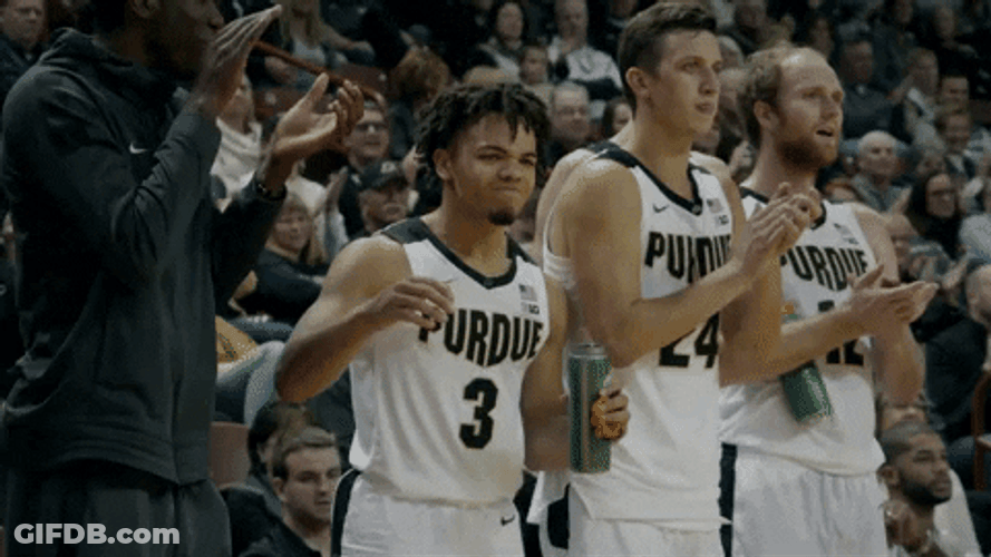 Zach Edey Applauding With Teammates GIF