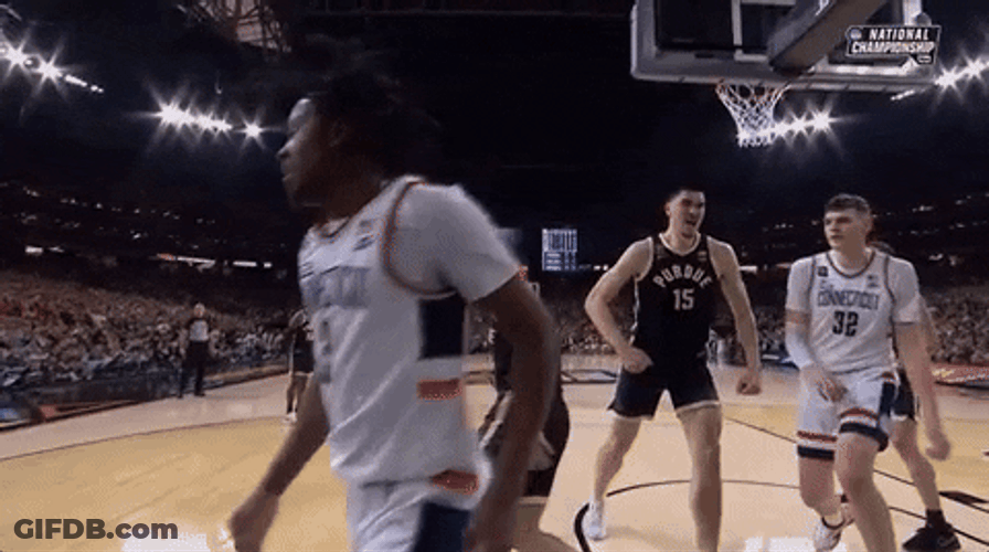 Zach Edey Ecstatic Screaming Purdue GIF