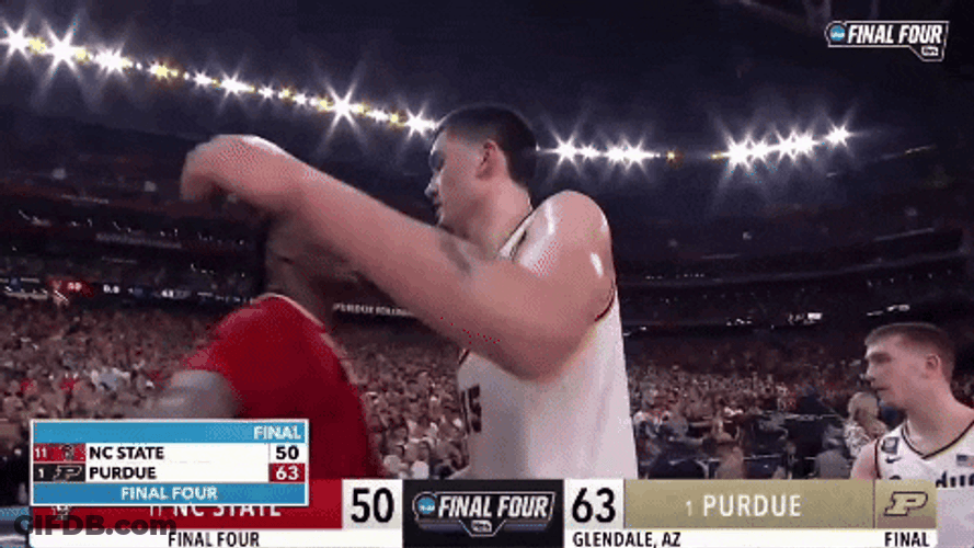 Zach Edey Hugging Opposing Team GIF
