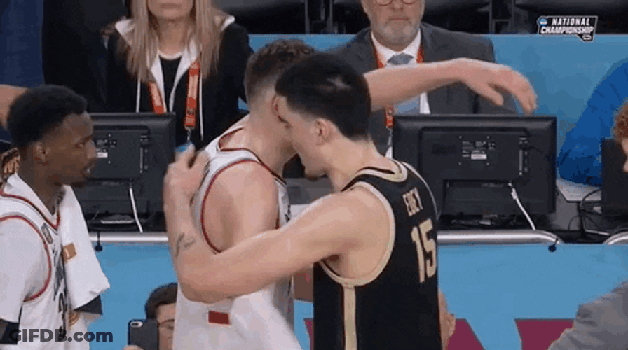 Zach Edey Hugging Opposing Team GIF