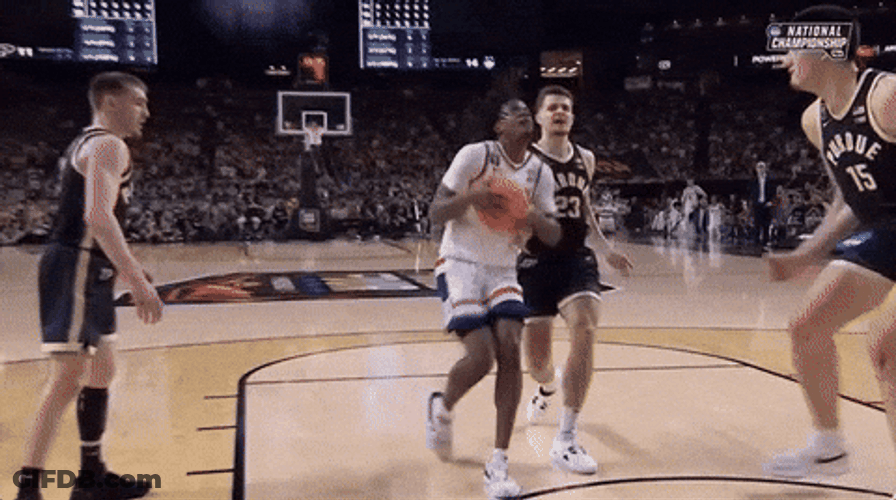 Zach Edey Incredible Straight Up Block GIF