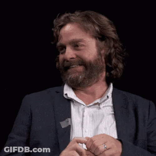 Zach Galifianakis Awkward Smile GIF
