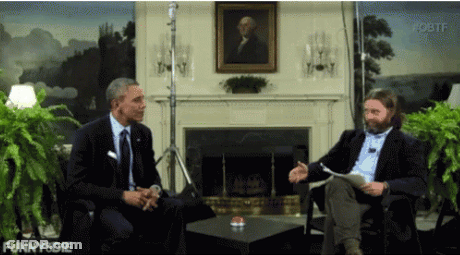 Zach Galifianakis Barrack Obama Shake Hands GIF