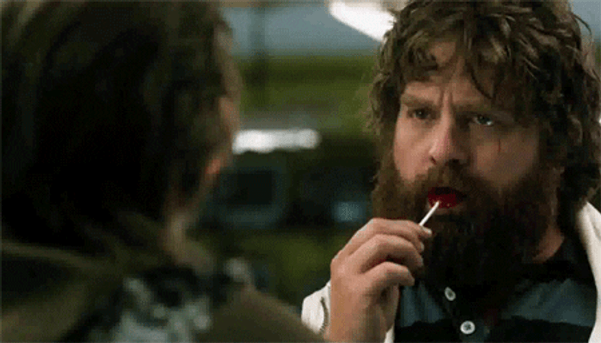 Zach Galifianakis Eating Lollipop GIF