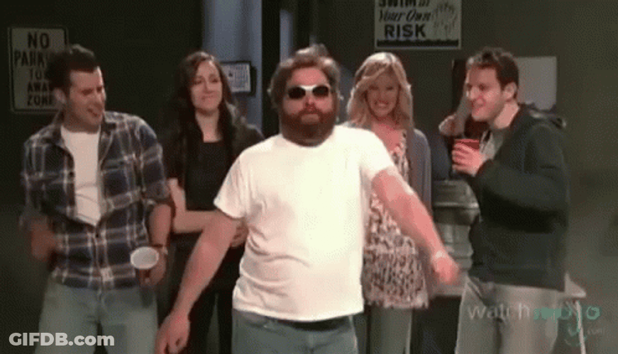 Zach Galifianakis Funny Happy Dance GIF