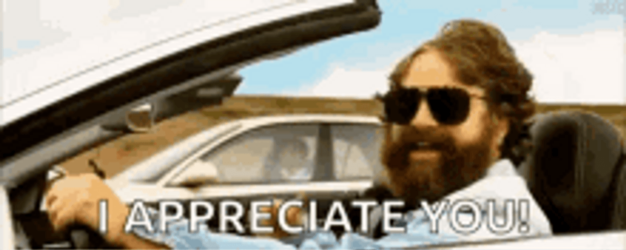 Zach Galifianakis I Appreciate You GIF