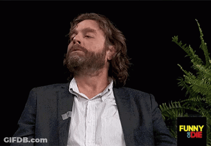 Zach Galifianakis Looking Up And Down GIF