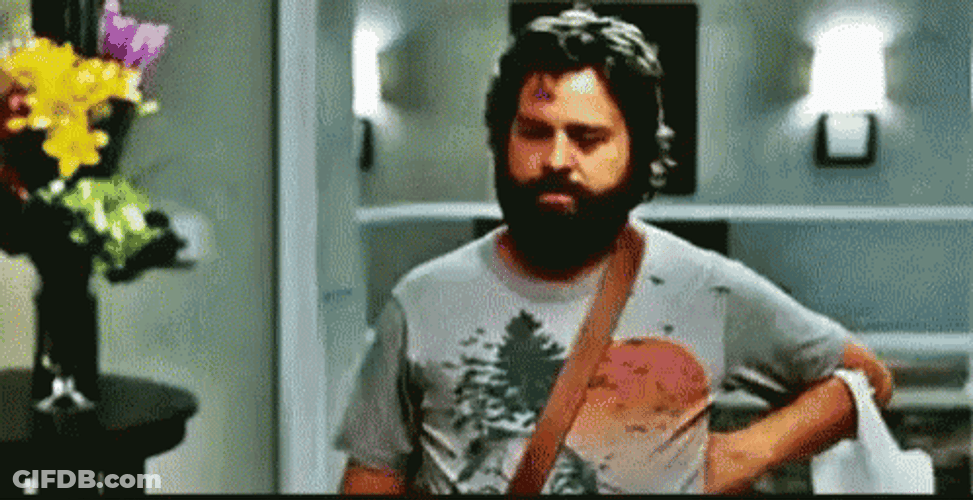 Zach Galifianakis Nodding The Hang Over GIF