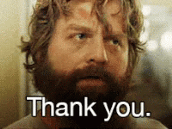 Zach Galifianakis Thank You GIF