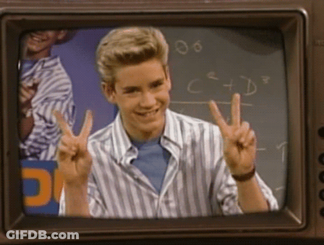 Zachary 'Zack' Morris Peace GIF