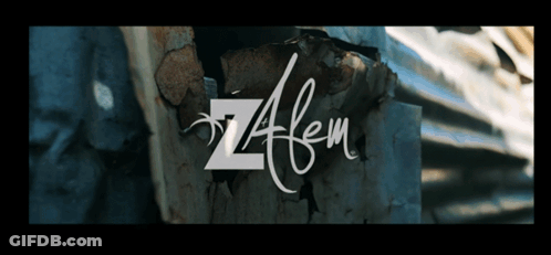 Zafen Sign With Broken Metal Background GIF