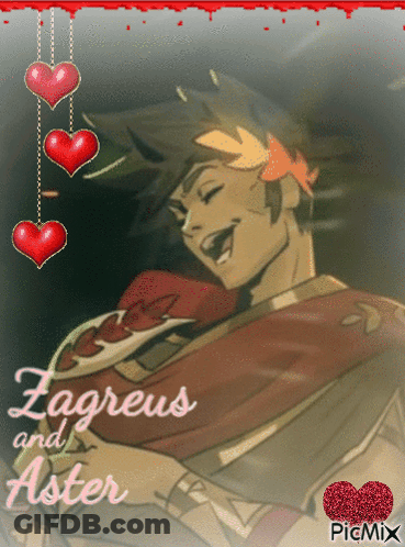 Zagreus And Aster With Hearts GIF