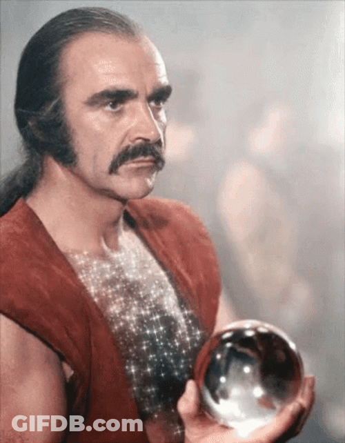 Zardoz Holding A Crystal Ball GIF