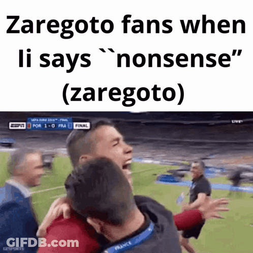 Zaregoto Fans When Li Says Nonsense Soccer Hug GIF