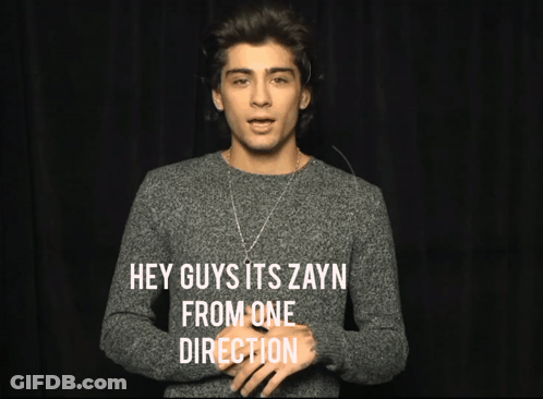 Zayn From One Direction Says Hey Guys GIF
