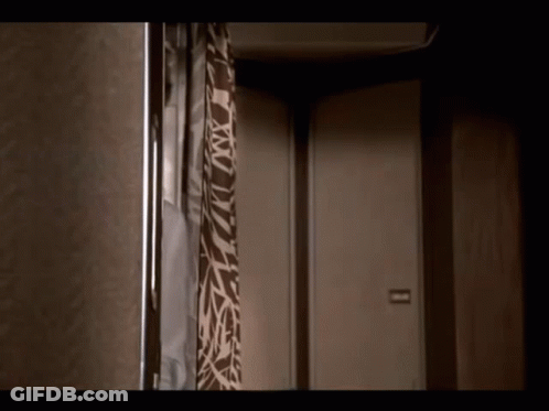 Zebra Print Shower Curtain On Shower Head GIF