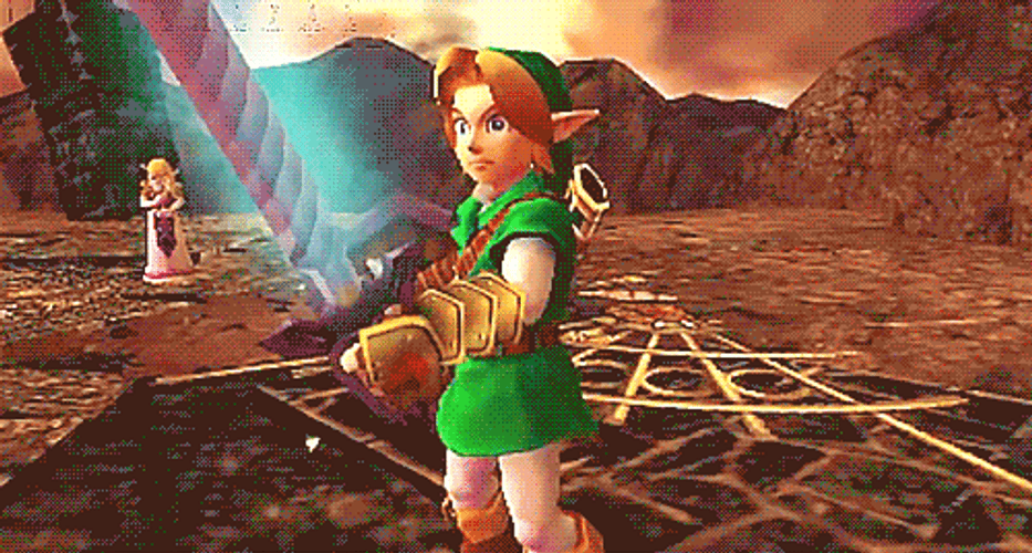 Zelda Looking At Link GIF