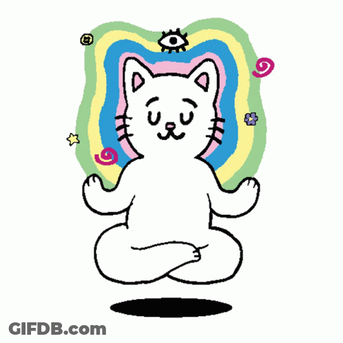 Zen Cat Meditating GIF