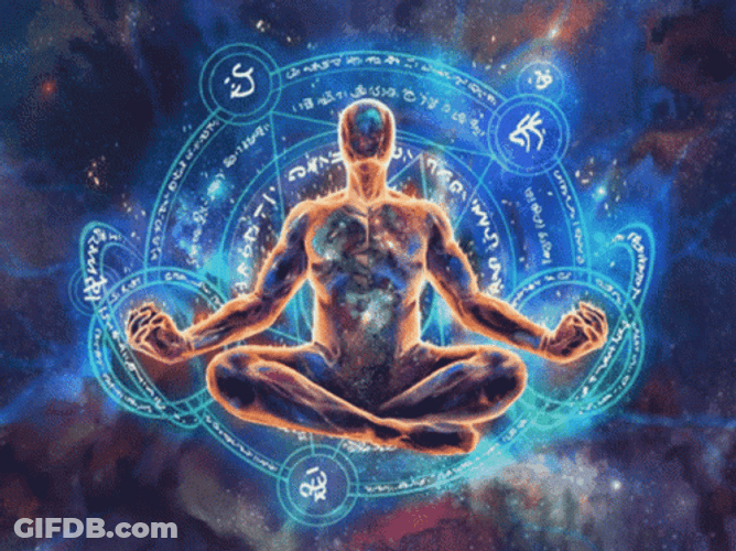 Zen Meditation Chakras Illustration GIF
