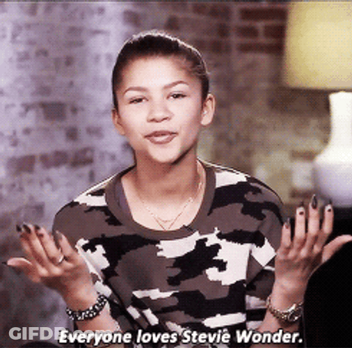 Zendaya Loves Stevie Wonder GIF