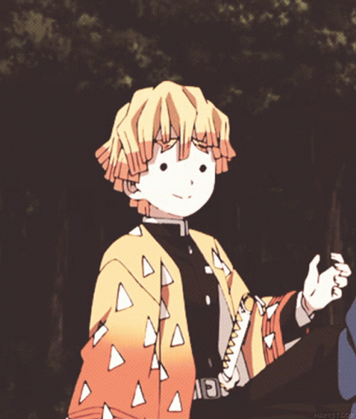 Zenitsu Head Scratch GIF