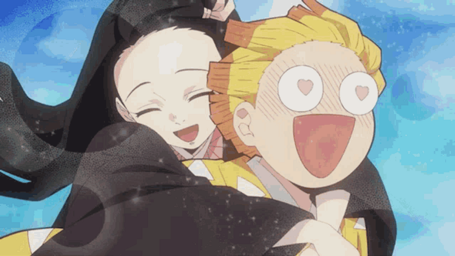 Zenitsu Nezuko Happy Together GIF