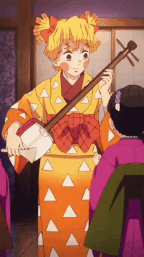 Zenitsu Plays Shamisen GIF