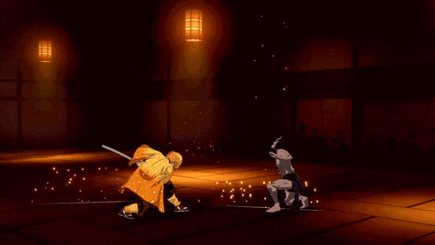 Zenitsu Sword Fight GIF