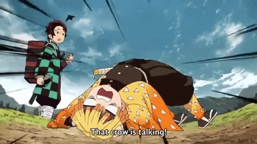Zenitsu That Crow Is Talking GIF