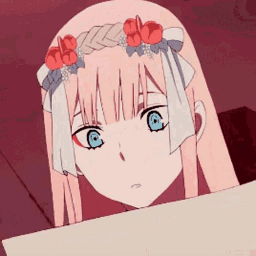 Zero Two Curious Reading GIF