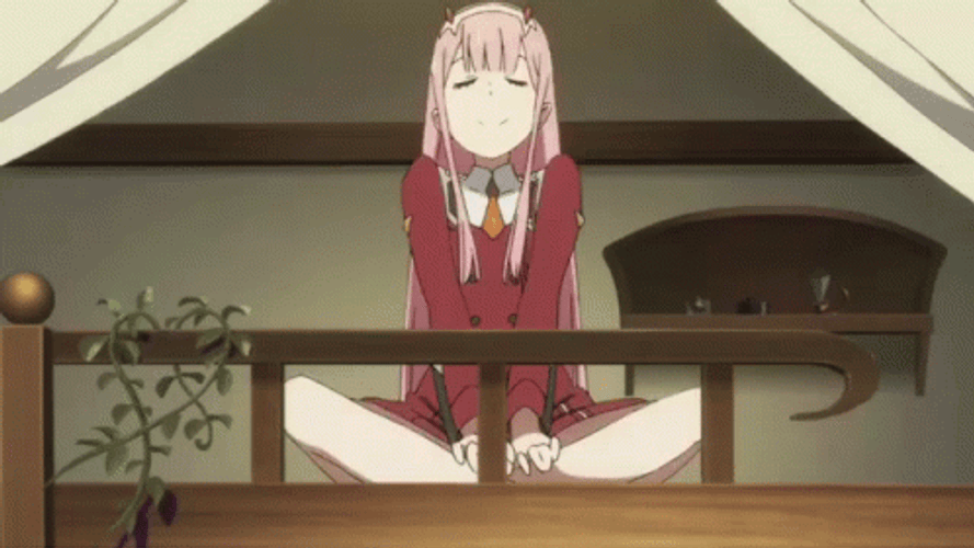 Zero Two Singing Loudly GIF