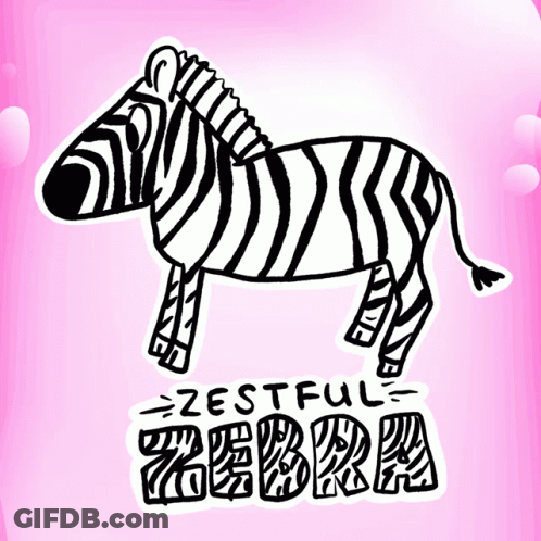 Zestful Zebra Black And White Drawing GIF