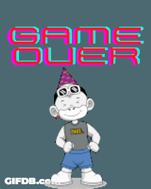 Zhot Jr Game Over Sticker GIF