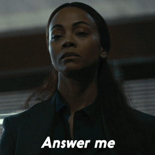Zoe Saldana Answer Me GIF